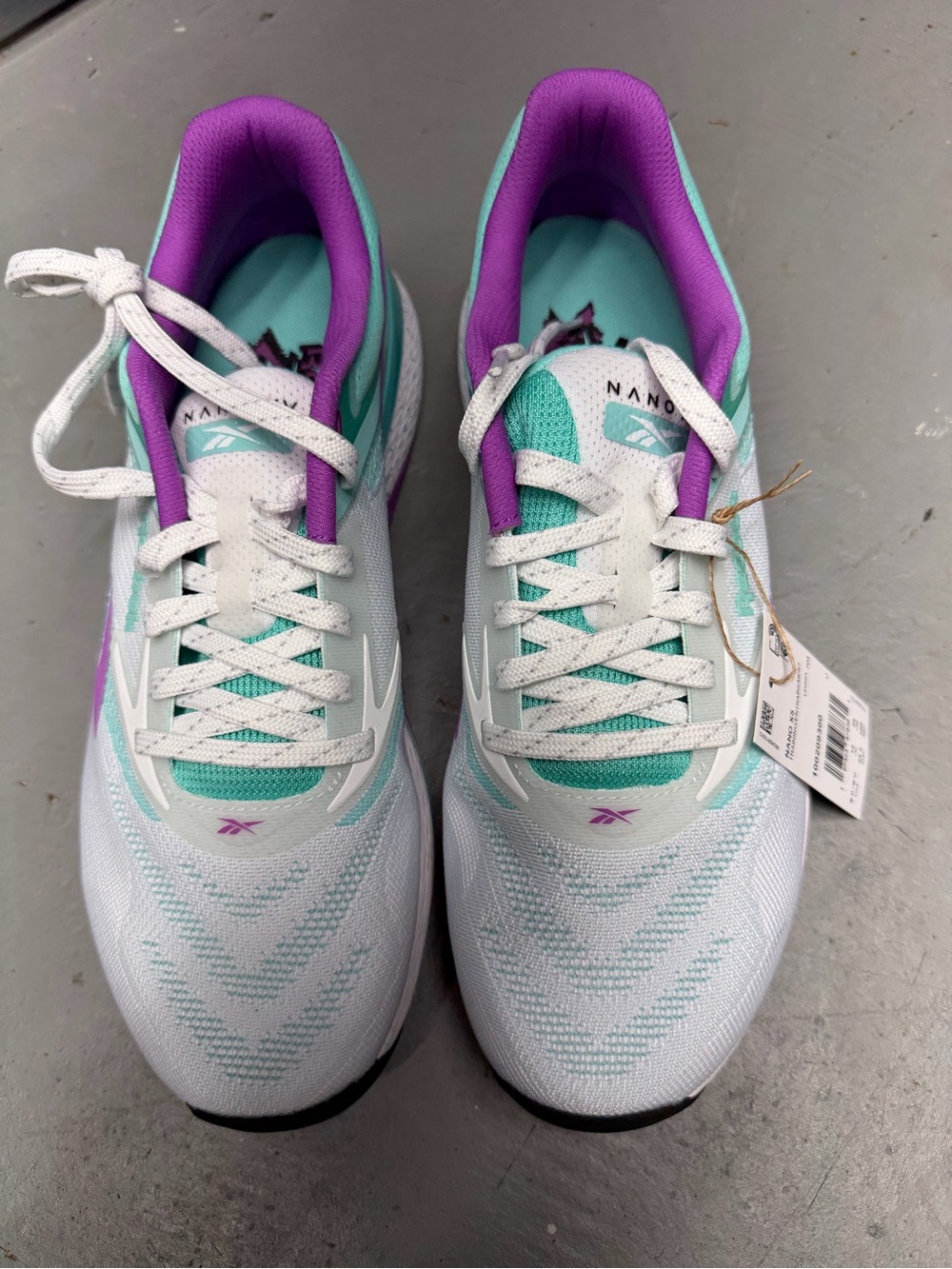 Reebok Men’s White Teal Purple Running Shoes